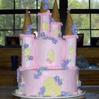 Pink Castle Cake - Front I made this for my daughter's 4th birthday. It was a huge hit with all the princesses in attendance!