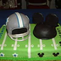 Dallas Cowboys And Mickey Mouse This was a going away cake for someone in our office. Her two favorite things are the Dallas Cowboys and Mickey Mouse, so this is what I...