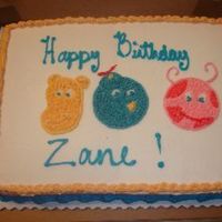 1St Birthday Backyardigans Cakes This was one of the first cakes I did. I purchased a plain sheet cake from Walmart and made the characters out of buttercream freehand. My...