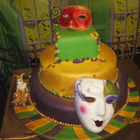 Mardi Gras The masks and jester are made of modeling paste and hand painted them