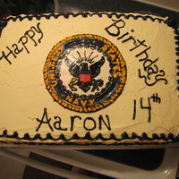 Us Navy chocolate cake with butter cream icing.