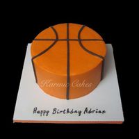 Adrian's Basketball Birthday Cake Birthday cake for my nephew. 8"x4 white cake with white chocolate cream filling and vanilla buttercream icing. TFL :)
