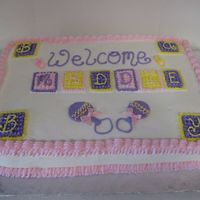 Baby Shower All buttercream block style baby shower cake.