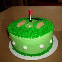 5Th Aniversary This cake was done for a couples 5th aniversary they both play golf. The cake was buttercake with a strawberry filling and buttercream...