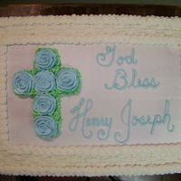 Baptism Half sheet, buttercream frosting