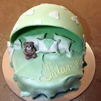 Baby Cradle Last cake in set of 3 (past, present and future). It wasn't a cake really....it was traditional Babka (yeast dough filled with walnut...