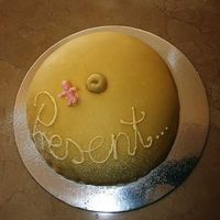 Pregnant Belly Cake Second cake in set of 3 (past, present and future) this one mean present and I made it in pregnant belly shape. It was Swedish Princess...