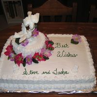 Silk Flowers This is the first cake I've done with silk flowers. I love the "kissing birds".