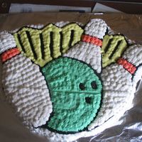 My Oldest's 7Th Birthday This cake i did for my oldest's 7th birthday. We had it a local bowling alley.The cake is "darn good chocolated cake"...