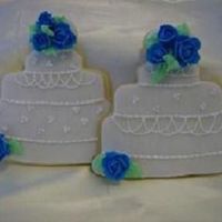 Wedding Cake Cookie Favors Sugar Cookie Favors, Covered in Fondant with RI decorations.