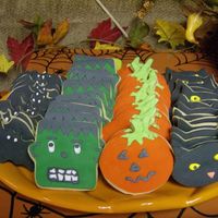 Monster Cookies Sugar cookies, covered with Fondant and decorated with royal icing