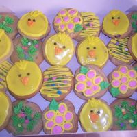 Easter Cookies chocolate chip cookies decorated with bc