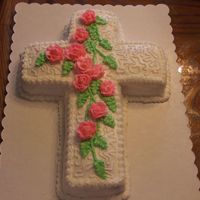 Dscf1773.jpg cross cake with bc icing made and decorated by my husband.This was his first cake!!