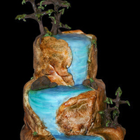 Northern Sasktchewan Canada 3 tier, covered in fondant, hand painted and sculptedrepresenting the remote area of Northern Saskatchewan where the happy couple...