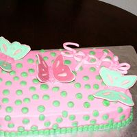 1St Birthday White cake w/bc butterflies & Sophie's name are sugar flow. I made a small 4in round for Sophie to smash(all BC) she loved the...