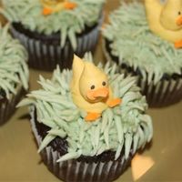 Ducky Cupcakes ducky cupcakes for a baby shower, Buttercream. Large round tip for body and small leaf tip for bill and feet.