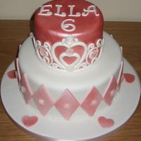 Princess Ella's Tiara Cake for a little princess! This was a last minute cake, so the tiara that I would have liked to have sit on the top of the cake, had to go...