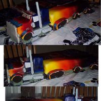 Optimus Prime From Transformers I made this cake for my nephew, he loves Transformers.first 3d cake, first time using air brush and first time using fondant. this cake was...