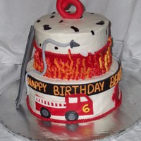 Fire Truck Birthday cake made for a little guy having his bday at the firestation!