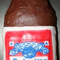 Budweiser My brother works for the Budweiser distributor in our area and he asked for a cake that looked like a bottle of Budweiser beer for his...