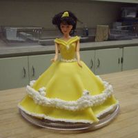 Belle Doll Cake My daughter's 'new' favorite princess is Belle, so this was the school cake for her 5th birthday. Confetti cake with BC and...