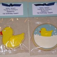1St Birthday Cookie Favors These were cookie favors for a little boy's first birthday party. The birthday was obviously a rubber duck theme. Butter cookies with...