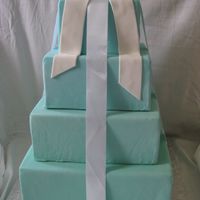 Tiffany Box Wedding Cake Cake dummy for bridal show.