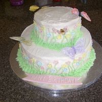Spring Cake This picture does not show the cake finshed I had to put the topper on at the party