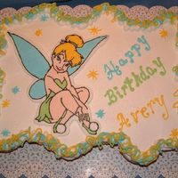 Tinkerbell Cupcake Cake This is a cake for my friends daughter's 3rd b-day. Chocolate and vanilla cupcakes with BC frosting and FBCT for Tink. I LOVE TINK!...