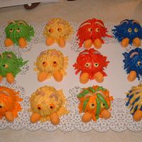 Monster Cupcakes These are cupcakes my 9 year old son and I made for his Boyscout meeting. They are vanilla cake and BC frosting