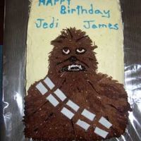 Chewbacca My child asked for Chewbacca for his 6th birthday. Harder than I anticipated. Chocolate cake with orange buttercream, chocolate icing and...