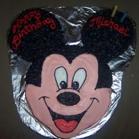 Michael's Mickey Birthday Cake My sons second birthday cake, I think I captured Mickey's likeness fairly well