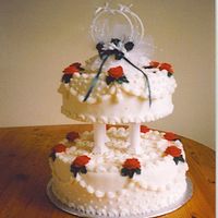 Vickys Wedding Cake traditional wedding cake with handmade roses