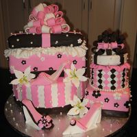 "in Her Shoes" Cake This is a cake I am donating to a local event called "In her shoes" which raises money for breast cancer. Inspiration was taken...