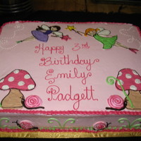 Fairies I work in a bakery so most of the time I follow pictures customers bring to me, this was the invitation to the little girls party and is...