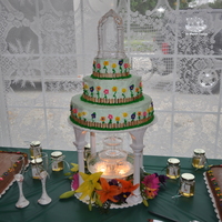 Garden Wedding Cake This wedding was held in a barn setting... super cute venue! The bride had purchased the picket fence and asked me to put it on the cake...