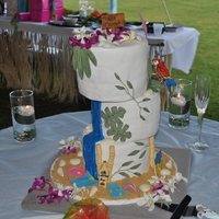 Jimmy Buffet Parrothead Wedding Cake This cake was so much fun and exactly the kind of thing I LOVE to do. The couple came to me with a picture and wanted it to be copied......