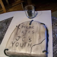 Tombstone Cake covered in fondant.