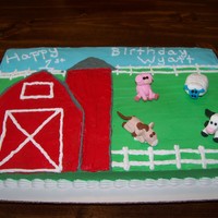 1St Birthday Barnyard And Friends fondant animals everything else is butter cream