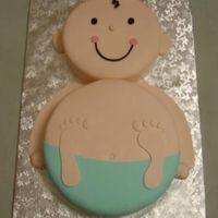 Baby With Blue Diaper This is an 8" and 10" all fondant cake my sister and I did last night. Blue diaper was requested since the baby is a boy. This...
