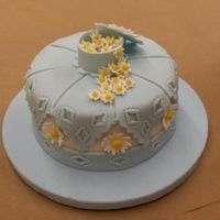 Final Wilton Cake W/gumpaste This is the first time I have worked with gumpaste. This was my final cake for the Wilton Gumpaste/Fondant class.