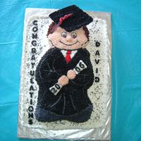 Graduation Boy Made this cake for twins that were graduating from 8th grade. Used little hero pan. I had no idea what to do until a member from CC...