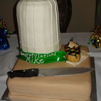 Culinary Graduation Cake This was for a Culinary Graduate Celebration. All MMF. Bottom 14 in. square was made to look like a cutting board, chefs hat is 4 - 6 in....
