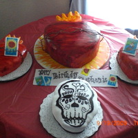 Sacred Heart Of Jesus The birthday girl wanted the main cake to be the Sacred Heart of Jesus with two mini sacred heart cakes topped with Loteria cards as well...