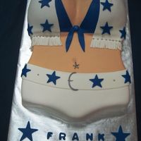Dallas Cowboy Cheerleader Cake All covered in MMF.