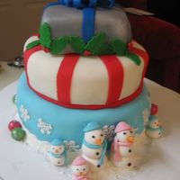 Christmas Tiers This was my first layered cake. I was pretty happy with it but im going to have to remember to add more support next time! It was make with...