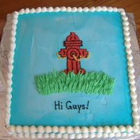 Fire Hydrant Just a quick cake to take to my husband's fire station for his crew's dessert!