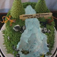 Waterfall Cake (With Bugs--Top View) I like better without the bugs. :)