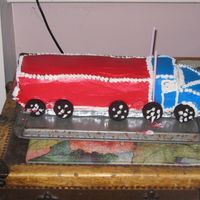Semi Truck Cake I made this for my DFIL. Unfortunetly I didn't take pictures before transporting it. (learned my lesson there) We had to drive 1hr to...