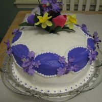 Floral Cake I made this cake last minute for my DSIL. It is yellow with Choco Kahlua filling. I didn't have time to make flowers, so I used silk...